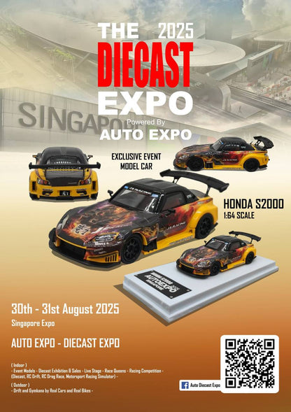 SLC 1/64 2025 Auto Expo Singapore Honda S2000 J's Racing Yellow