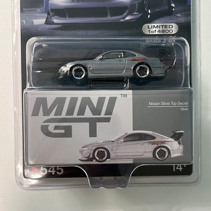 *Chase* Mini GT 1/64 Nissan Silvia Top Secret (S15) – Silver – Mijo Exclusives