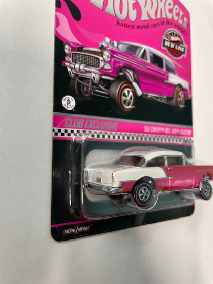 Hot Wheels 1/64 RLC Club Exclusive ‘55 Chevy Bel Air Gasser Pink & White