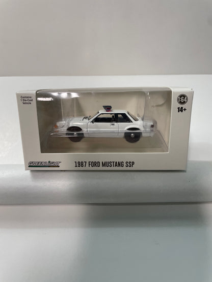 Greenlight 1/64 Hot Pursuit 1987 Ford Mustang SSP Police White