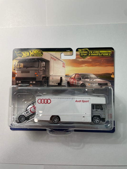 Hot Wheels 1/64 Car Culture Team Transport F Case Audi S4 Quattro w/ Fleet Flyer