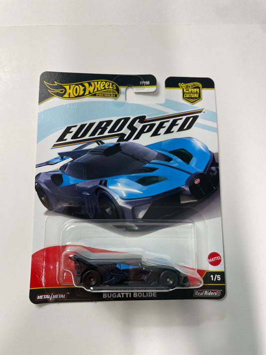 Hot Wheels 1/64 Car Culture Euro Speed Bugatti Bolide Blue - Damaged Box