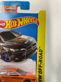 Hot Wheels 1/64 Factory custom Super Treasure Hunt 2008 Mitsubishi Lancer Evolution Orange w/ Black Wheels- Damaged Card