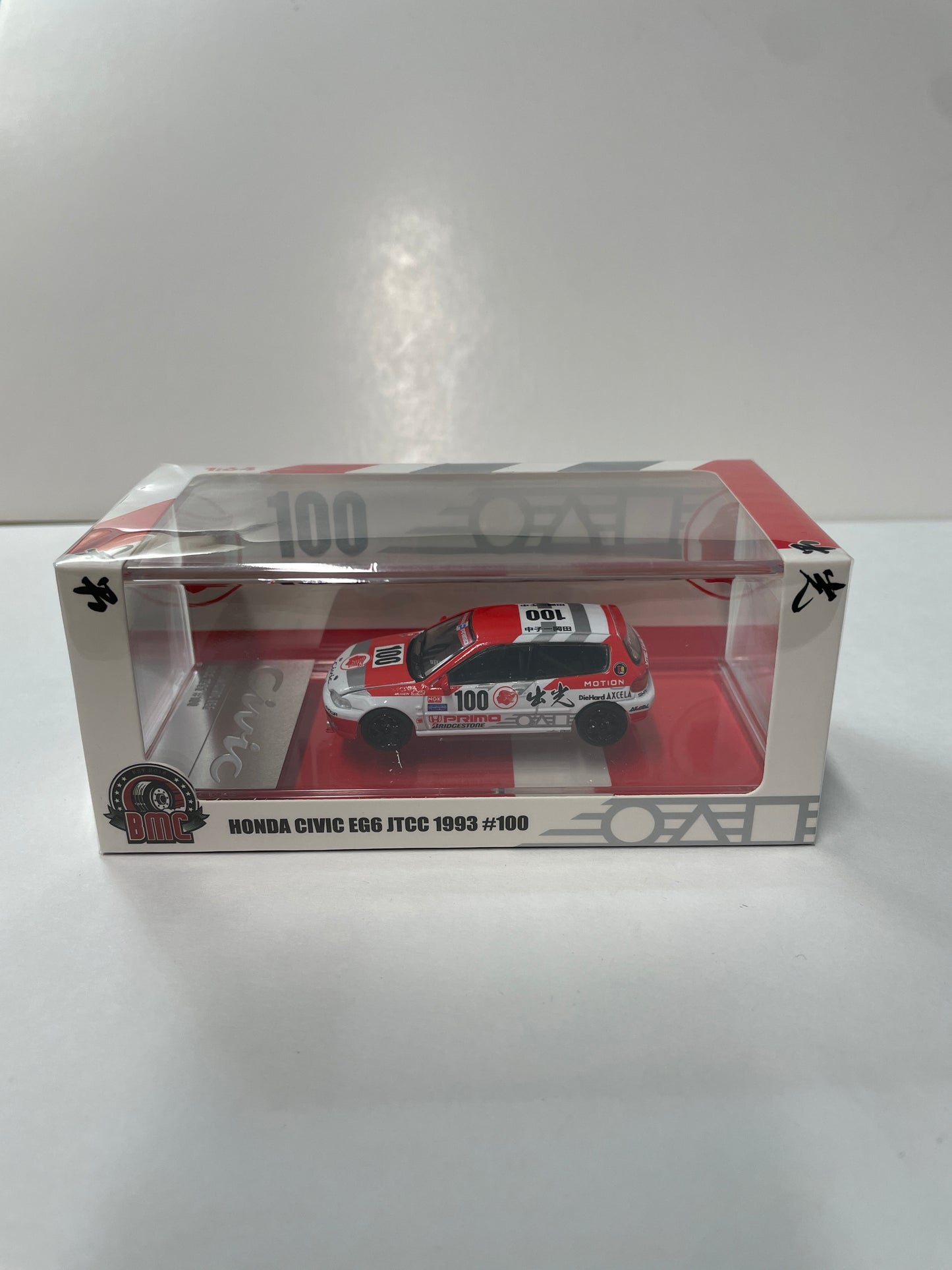 BM Creations 1/64 Honda Civic EG6 JTCC 1993 n.100 White & Red - 64B0479