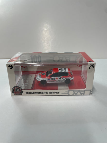 BM Creations 1/64 Honda Civic EG6 JTCC 1993 n.100 White & Red - 64B0479