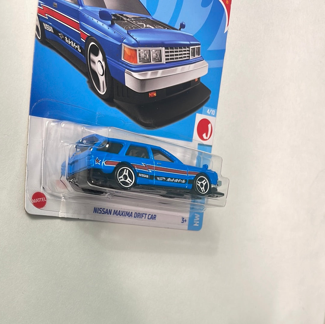 Hot Wheels 1/64 Nissan Maxima Drift Car Blue - Damaged Box
