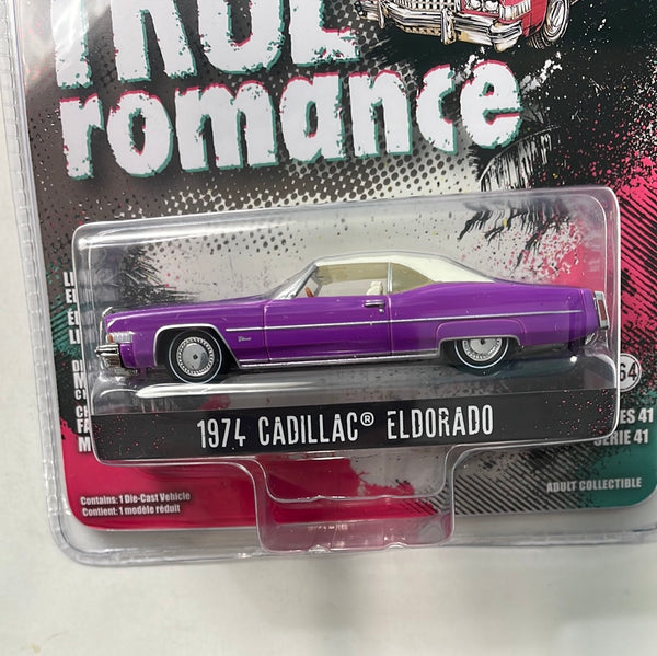 Greenlight Hollywood 1/64 True Romance 1974 Cadillac Eldorado Purple ...