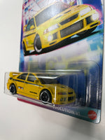 Hot Wheels 1/64 90s Street Scene Mitsubishi Lancer Evolution VI Yellow - Damaged Card