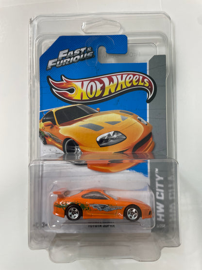 Hot Wheels 1/64 Toyota Supra Orange - Damaged Card