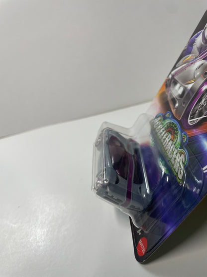 Hot Wheels 1/64 Silver Series Acceleracers Iridium Silencerz Grey/Purple -JCB92 (Euro Card) -Damaged Box