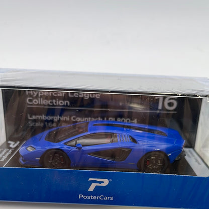 Postercars 1/64 n16 Hypercar League Collection Lamborghini Countach LPI 800-4 Bleu Blue