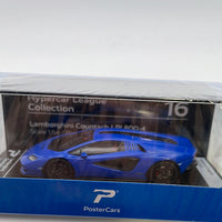 Postercars 1/64 Hypercar League Collection Lamborghini Countach LPI 800-4 Bleu Blue