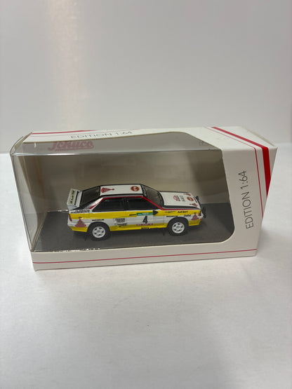 Schuco 1/64 Audi Quattro #4 Rallye Portugal 1984 White & Yellow - 45 203 7000 - Damaged Box