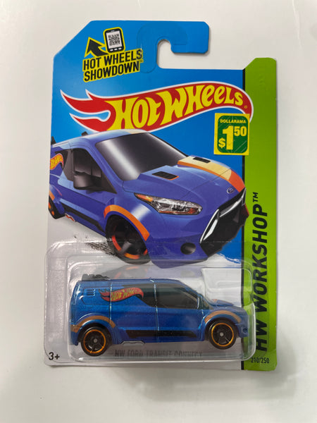Hot Wheels 1/64 Ford Transit Connect Blue - Damaged Card