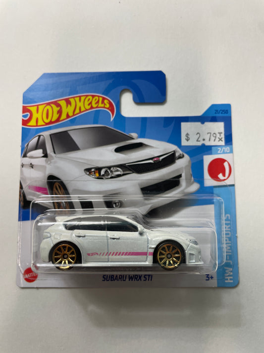 Hot Wheels 1/64 Subaru WRX STI Short Card White - Damaged Box
