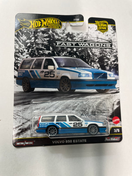 Hot Wheels 1/64 Car Culture Fast Wagons Volvo 850 Estate Blue & White