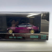 1/64 Stance Hunters BMW E46 M3 Purple w/ Gold Wheels