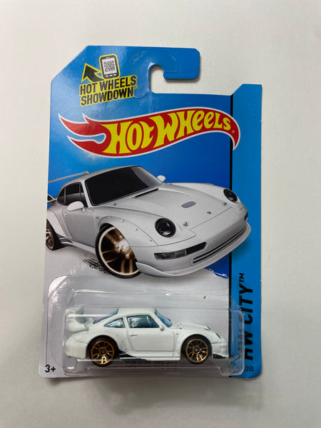 Hot Wheels 1/64 Porsche 993 GT2 White - Damaged Card