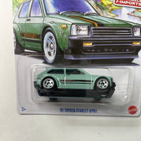 Hot Wheels 1/64 J-Imports ‘81 Toyota Starlet KP61 Green