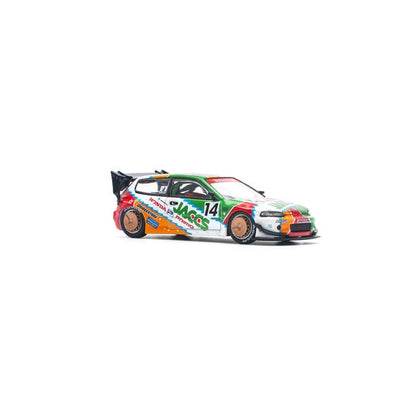 Pop Race 1/64 Pandem Honda Civic EG6 #14 Orange & Green