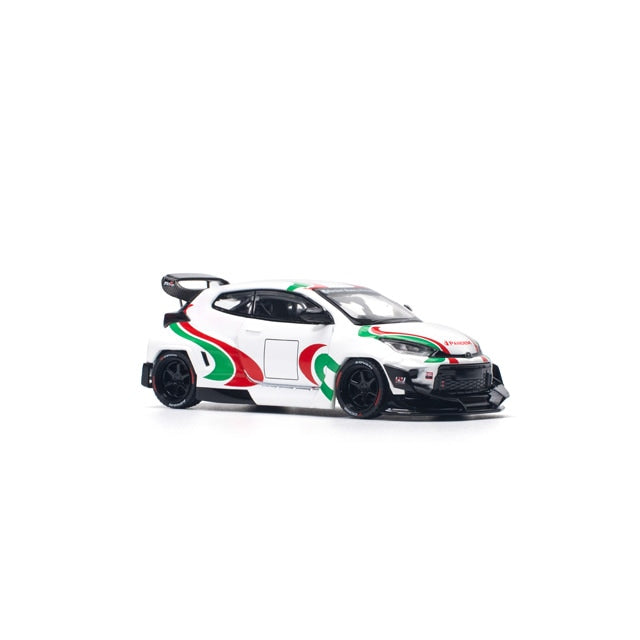 Pop Race 1/64 Toyota Pandem Gr Yaris Rally Livery White - PR64-136
