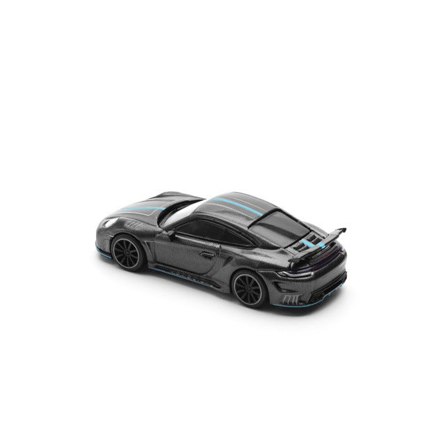 Pop Race 1/64 992 Porsche Stinger GTR Carbon Edition Black & Blue Line - PR64-0254