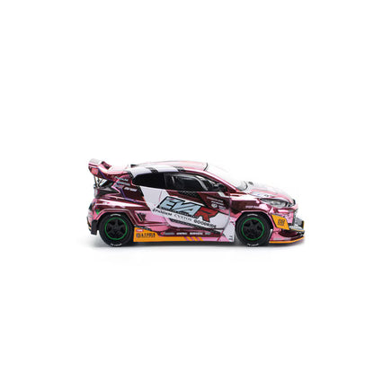 Pop Race 1/64 Eva RT Production Model Custom type-08 Goodride GR Toyota Yaris Pink - PR64-0220