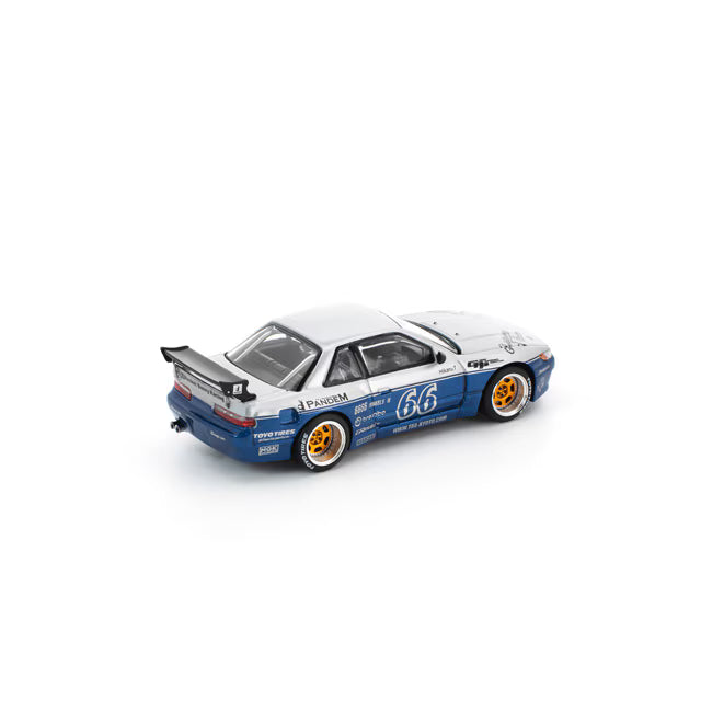 Pop Race 1/64 Pandem Nissan Silvia S13 Moontech Blue - PR64-0264