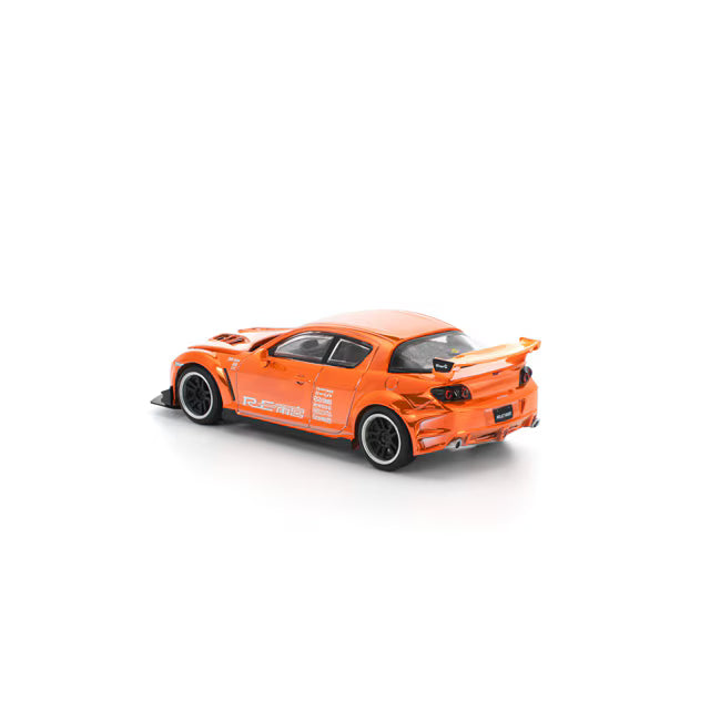 Pop Race 1/64 Mazda RX8 RE-Amemiya Widebody Chrome Orange - PR64-0281