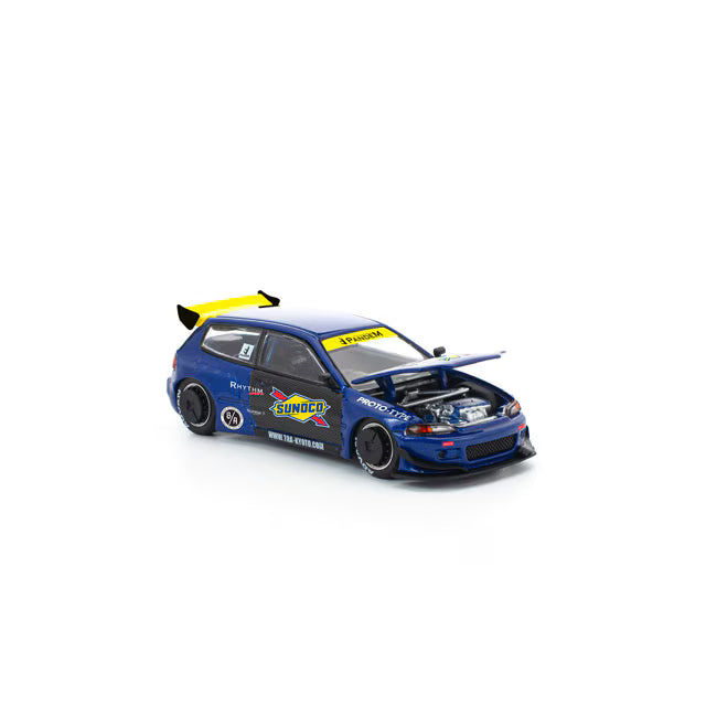 Pop Race 1/64 Pandem Honda Civic EG6 Blue - PR64-0365