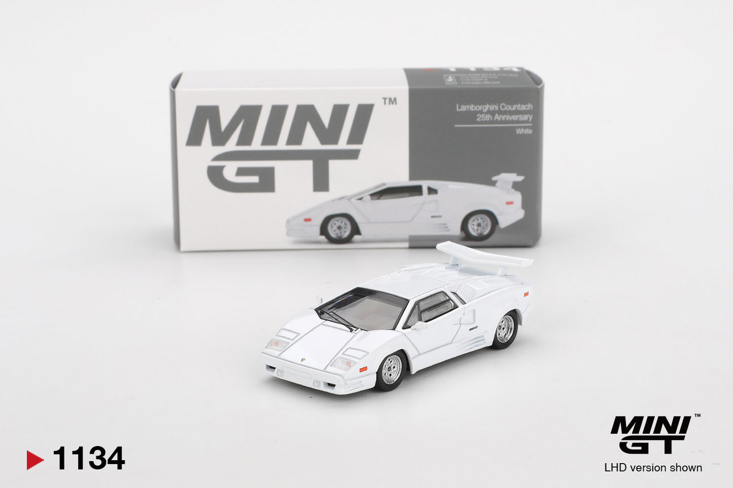 Mini GT 1/64 Lamborghini Countach 25th Anniversary White - MGT01134