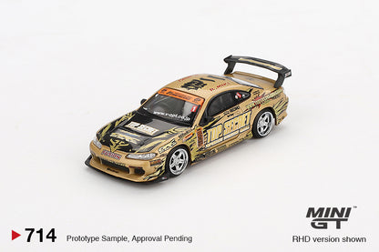 Mini GT 1/64 Nissan Silvia (S15) Top Secret D1GP Gold