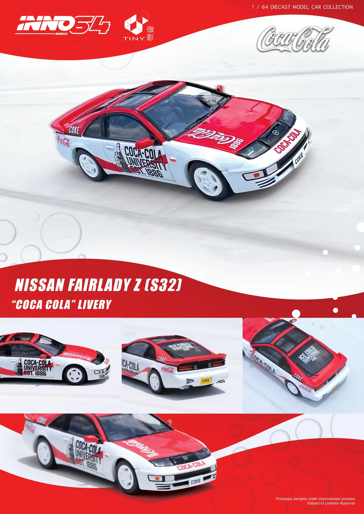 Inno64 1/64 Nissan Fairlady Z Coca-Cola Z32 Red & White