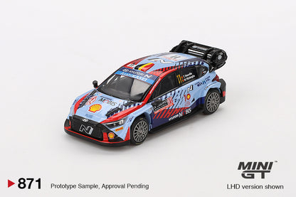 Mini GT 1/64 Hyundai i20 N Rally1 Hybrid #11 2024 Rallye Monte-Carlo Winner Blue
