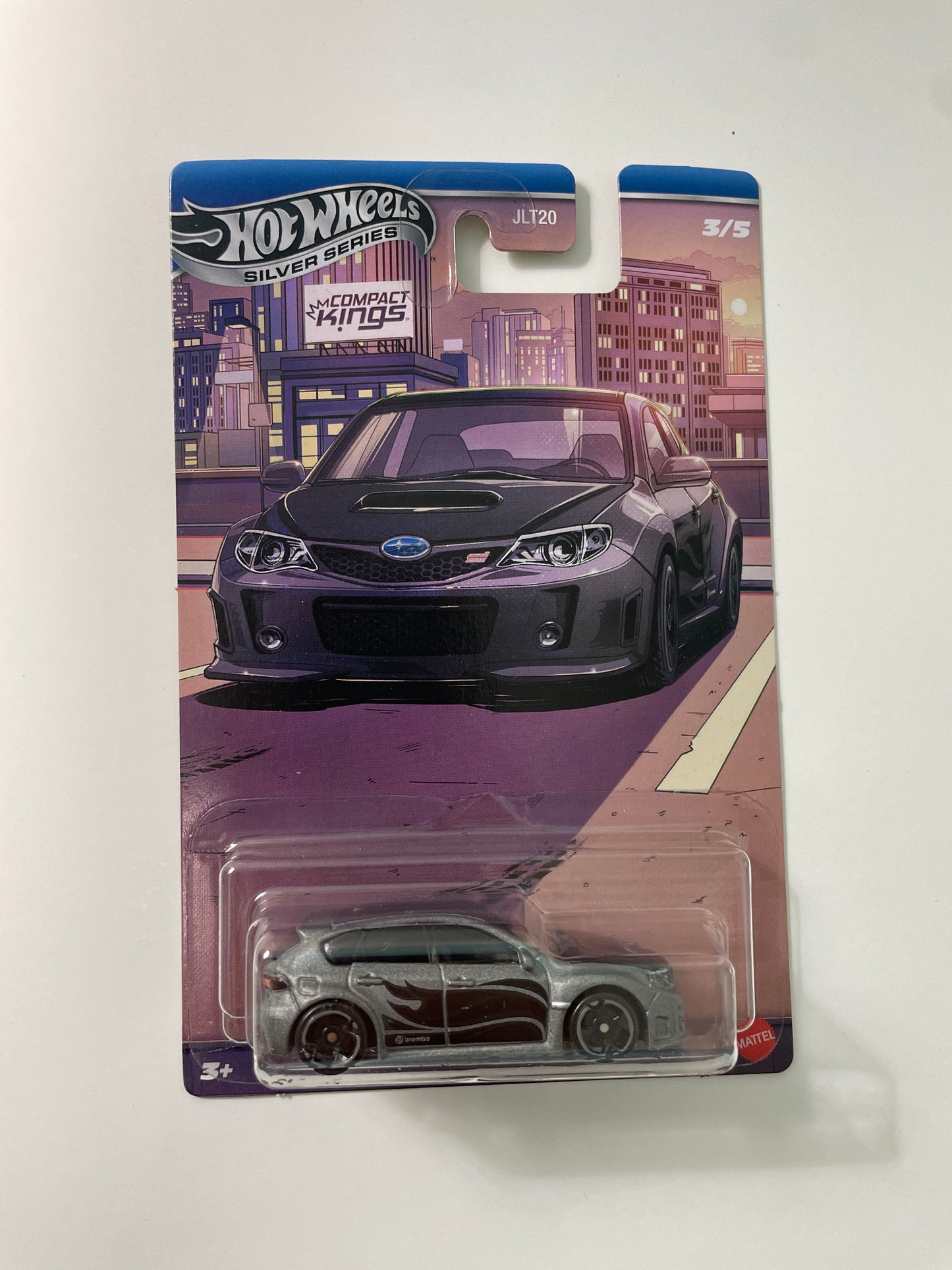 Hot Wheels 1/64 Silver Series Compact Kings Subaru WRX STI Silver - JKX59