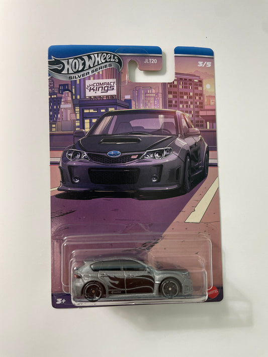 Hot Wheels 1/64 Silver Series Compact Kings Subaru WRX STI Silver - JKX59
