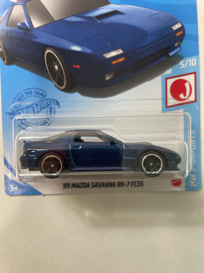 Hot Wheels 1/64 ‘89 Mazda Savanna RX-7 FC3S Blue - Damaged Box