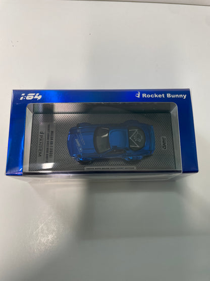 Inno64 1/64 2026 Tokyo Auto Salon Mazda RX-7 (FD3S) Rocket Bunny Boss Wide Body Kit Blue - IN64-RX7FDP-TAS26