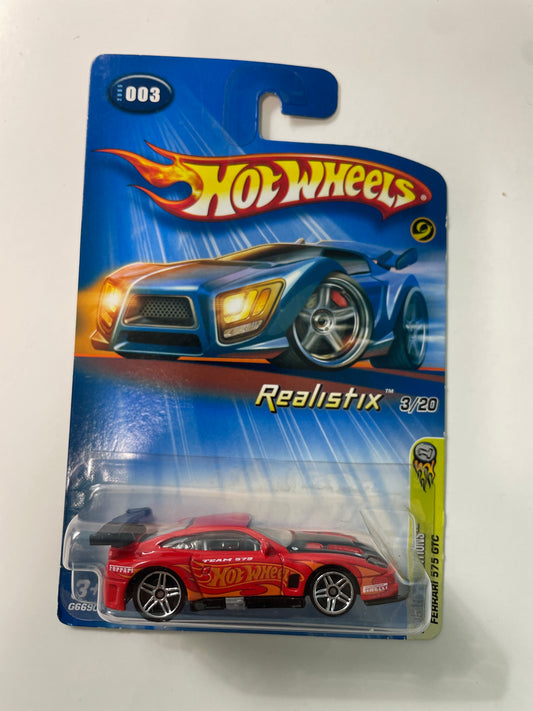 Hot Wheels 1/64 Ferrari 575 GTC Red - Damaged Box