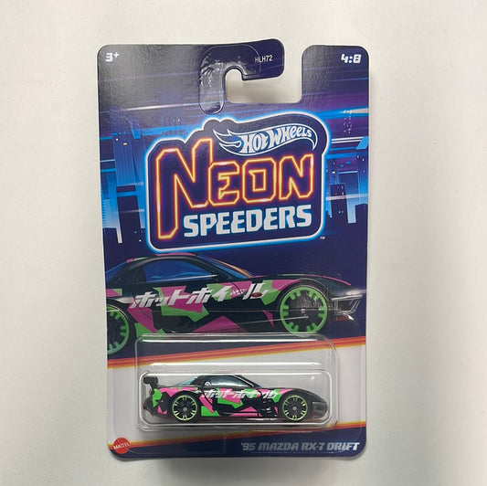 Hot Wheels 1/64 Neon Speeders ‘95 Mazda RX-7 Drift Black & Pink