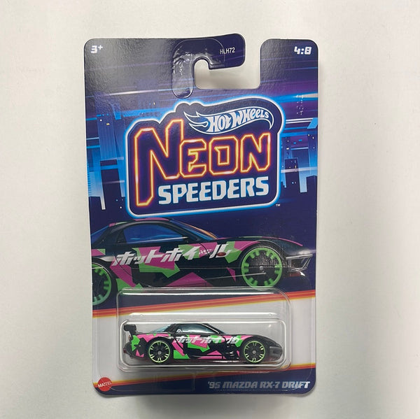 Hot Wheels 1/64 Neon Speeders ‘95 Mazda RX-7 Drift Black & Pink