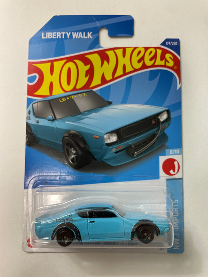 Hot Wheels 1/64 Nissan Skyline 2000GT-R LBWK Blue - Damaged Box