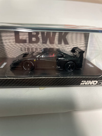 Inno64 1/64 LBWK (F40) Black Full Carbon - IN64-LBWKF40-FC