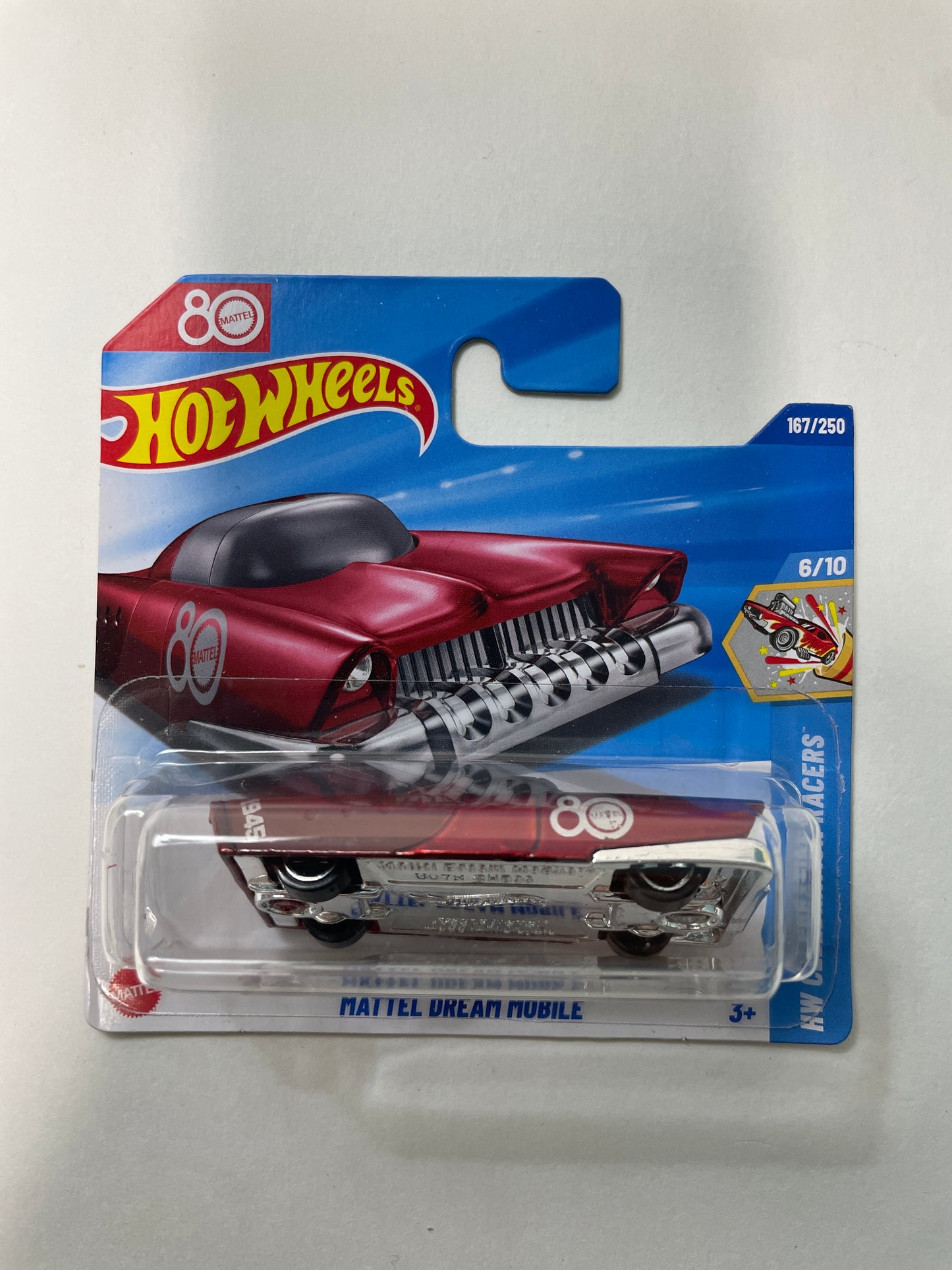 Hot Wheels 1/64 Mattel Dream Mobile Short Card Red - Damaged Box