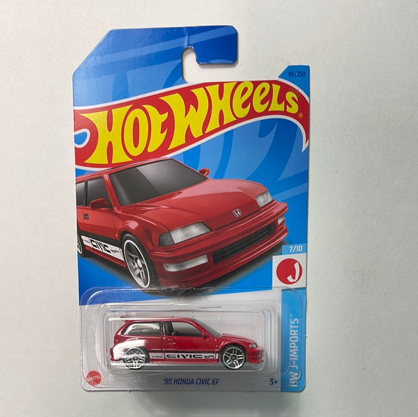 Hot Wheels 1/64 ‘90 Honda Civic EF Red - Damaged Card