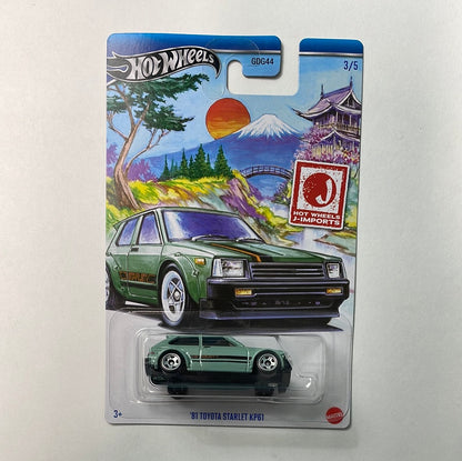 Hot Wheels 1/64 J-Imports ‘81 Toyota Starlet KP61 Green
