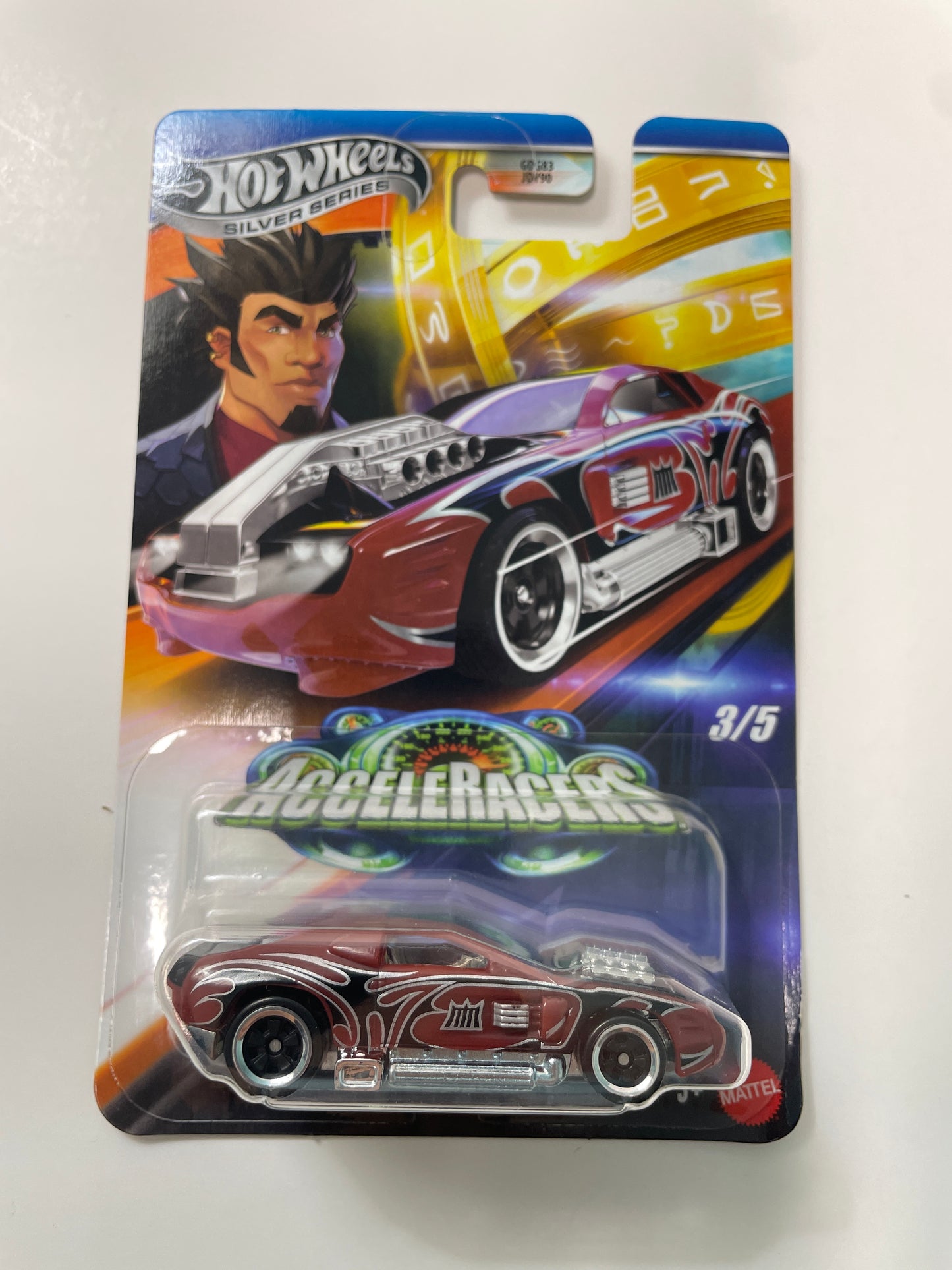 Hot Wheels 1/64 Silver Series Acceleracers Hollowback Metal Maniacs Red - JCB93 (Euro Card) - Damaged Box