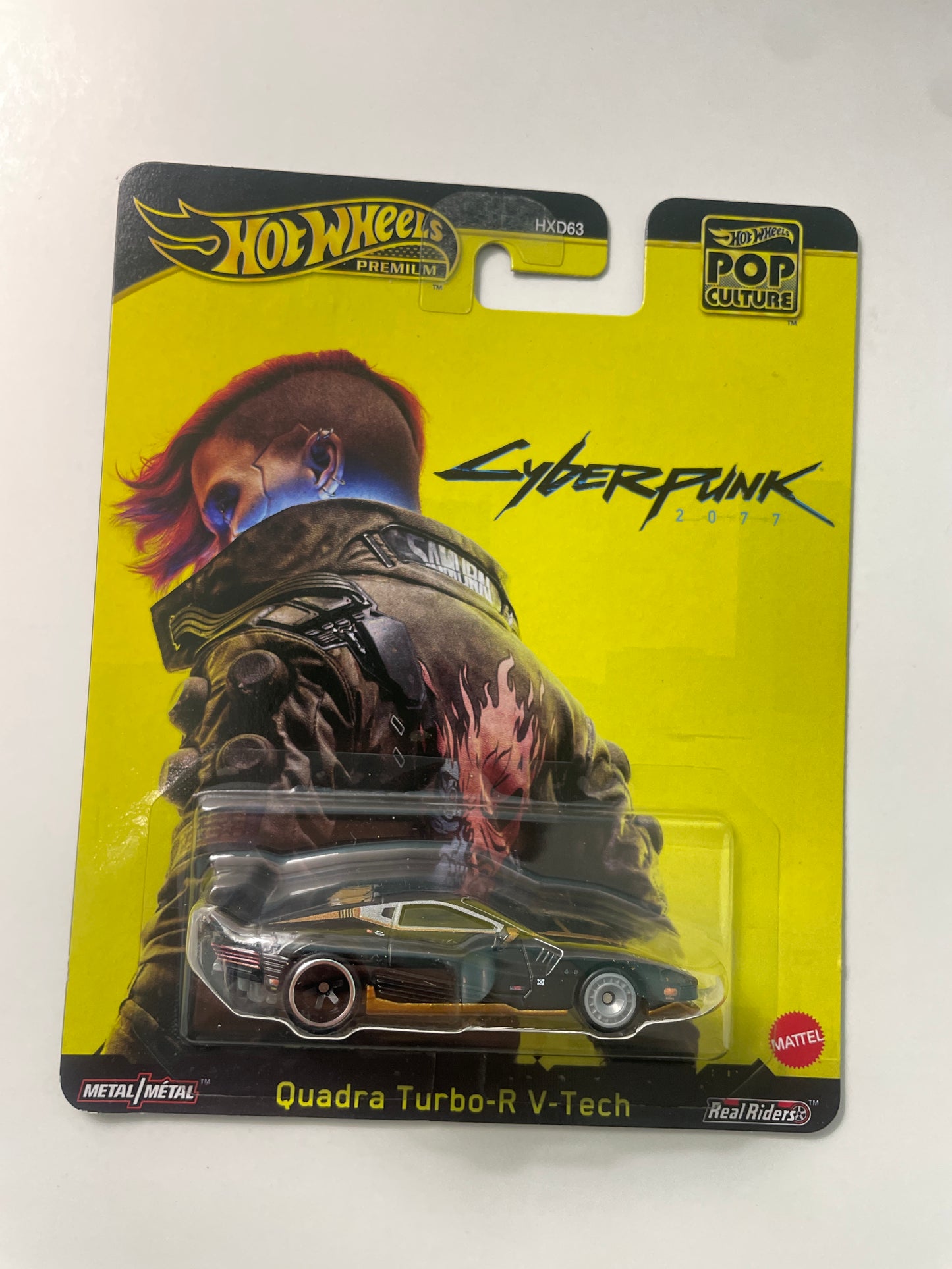 Hot Wheels 1/64 Pop Culture Cyber Punk 2077 Quadra Turbo-R V-Tech Black - JBL57