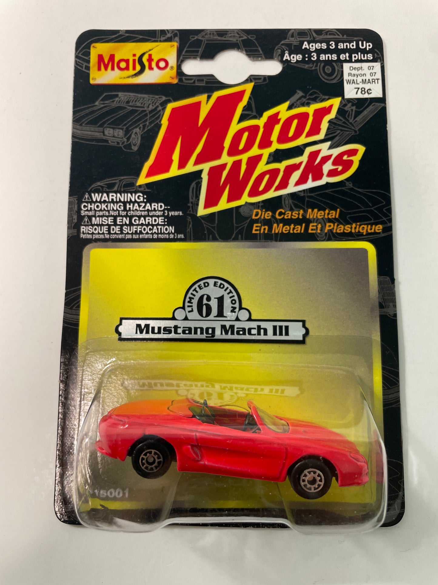 Maisto 1/64 Motor Works Mustang Mach III Red - Damaged Box