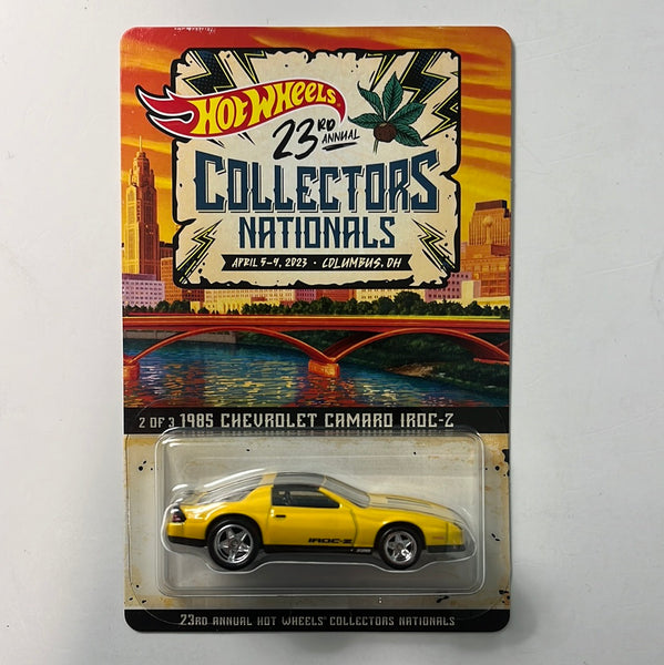 Hot Wheels 1/64 2023 Columbus Convention 1985 Chevrolet Camaro Iroc-Z Yellow #4057 (Read Description)